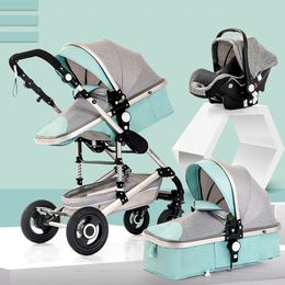 Folding cart black baby strollers foldable Colourful shock absorption reclining light rotate popularity car seat and stroller alloys frame universal ba02 F23