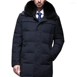 Men's Down Duck White Exquisite Warm Coat Winter Men Jacket Mens Hooded Fur Collar Coats Plus Size Casaco Masculino WXF161