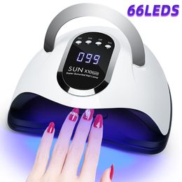 Nail Dryers 66LED UV LED Nail Lamp Nail Dryer For Fast Drying Gel Nail Polish With Motion Sensing Professional Manicure Salon Tool Equipment 230516