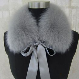 Scarves Real Fur Collar Ladies Winter Natural Scarf Women Large For Furry Coat
