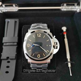 With Box Papers Mens Watch Top Quality 42mm PAM722 PAM00722 3 Days Power Reserve Sapphire LumiNova Watches Transparent Mechanical Automatic Men's Wristwatches