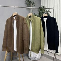 Men's Sweaters 2023 Autum Winter Top Grade Brand Fashion Knitted Men Cardigan Sweater Solid Korean Casual Coats Jacket Mens Clothing A222