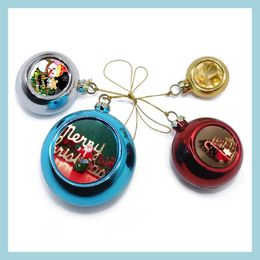 Christmas Decorations 8Cm Sublimation Blank Large Hanging Ball Transparent Plastic Balls Diy Po Xmas Tree Decorative Festival Playth Dh0Kk