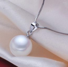 Pendant Necklaces 16mm Natural Round Shell White Black Pink Red Yellow Pearl Necklace 17"