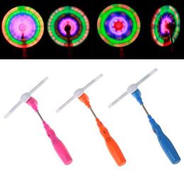 Flashing Light Up LED Windmills With Music Colourful Spinning Glows Toys For Dark