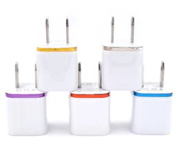 Top Quality 5V 2.1 1A Double USB AC Travel US Wall Charger Plug many colors to choose very popular all over the world fastshipping