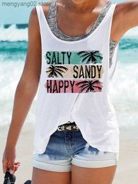 Women's Tanks Camis Fashion Women Graphic Tank Tops Sun Salt Sand Beach Coconut Tree Shirts Sleeveless Summer Tee T-Shirts Vacation Workout Casual T230517