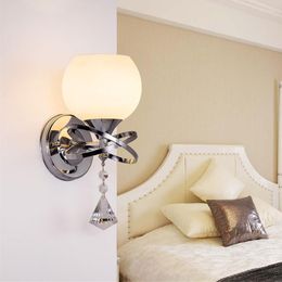 Wall Lamp 1Pc Creative Glass LED Crystal Living Room Aisle Bedroom Bedside Night Light (without Bulb)