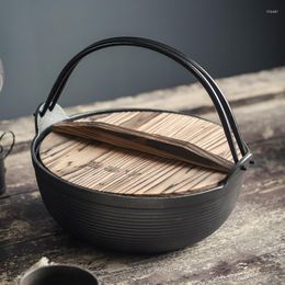 Bowls Cast Iron Stew Household Uncoated With Lid Japanese Non-Stick Old Pig Thickened Kitchenware Gas Stove One Pot Multi-Purpose