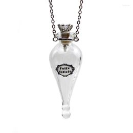 Pendant Necklaces Vintage Magic Glass Bottle Wishing Drifting Cork Potion Lucky DIY Water Drop Amulet Sweater Chain Jewellery