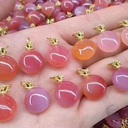 Pendant Necklaces 10PCS Natural Agate Bean Candy Fashion Healing Gem DIY Accessories For Jewellery Making Wholesale