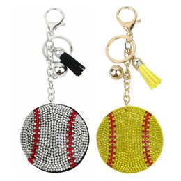 Baseball Keychain Party Favour Diamond Keychains Lage Decoration Key Chains