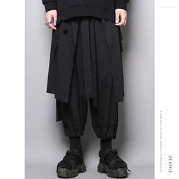 Men's Pants Small Band With False Two Dark Department Personality Design Loose Trousers Skirt Qifen Men And Women Casual Trendy Pan