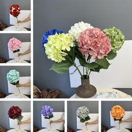 Party Decorative Flowers Artificial Hydrangea Flower 88cmFake Single Hydrangeas Silk Flower 19Colors for Wedding CenterpiecesLT434