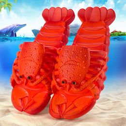 Slippers Summer Lobster Slippers Women Funny Animal Flip Flops Cute Beach Casual Shoes Unisex Big Size Soft Beach Slippers 230516