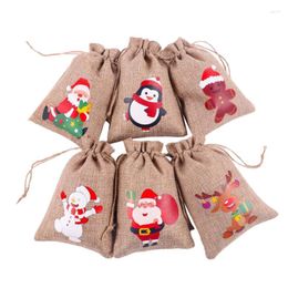 Party Decoration 12x Christmas Drawstring Gift Bags Sacks Pouch Wedding Favours 6x4inch