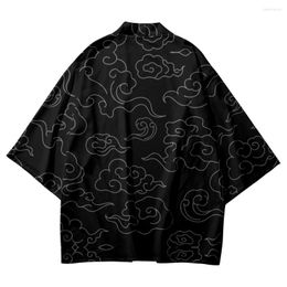 Ethnic Clothing Black Traditional Japanese Print Harajuku Kimono Yukata Japan Cardigan Haori Retro Fashion Women Men Cosplay Asian