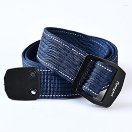 Belts Fashion Mens Heel Bar Buckle Waist Metel Breathable Nylon Tought Outdoor Leisure Cinto Jeans Accessories Street Summer