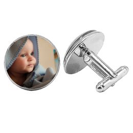 2019 Personalized Photo Men's Cufflinks Baby's Handmade Custom Cufflinks Photo Dad Mom Grandparents' Parents Love A Gift Jewel