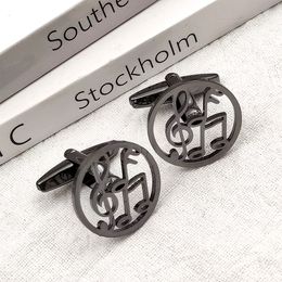 100% Stainless Steel Men's Cufflinks Classic Music Symbol Design Men's French Shirt Suit Cufflinks Jewelry Factory Wholesale