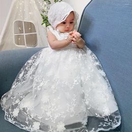 Girl Dresses First Birthday Celebration Dress Lace Princess Gowns Flower Children's Cute Skirt Suitable For Little Babies