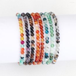 Strand Stripe Natural Stone Bracelets Mini 4mm Beads Stretch Bracelet Energy Bangle Wristband Women Men Jewelry Drop