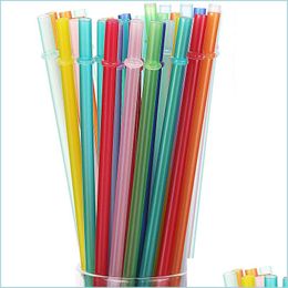 Disposable Cups Straws Reusable Plastic Sts For Tumbler Pp Drink St 9.45 Inches Ecofriendly Drinking Supplies Extra Long Flexible Dhcp8