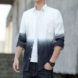 Men's Casual Shirts Formal Fashion Turn-down Collar Button Long Sleeve Simplicity Loose Man Spring Summer Thin Capable Men's Clothing