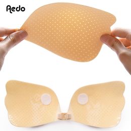 Bras Aedo Magic Wing Pushup Invisible Selfadhesive Women Sticky Front Clasp Wire Free Breathable Reusable Nude Backless 230517