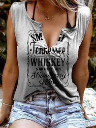 Women's Tanks Camis Funny Drinking Tank Top Women Sweet As Strawberry Wine Shirts Sexy Hollow Out Text Tee V Neck Country Sleeveless T Shirt T230517