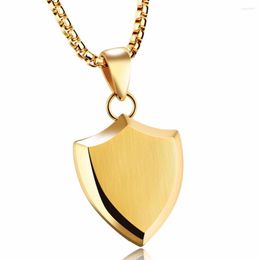 Pendant Necklaces Cool Cross Shield Stainless Steel Necklace Men Chain Charms Christian Jewelry Gifts For Male