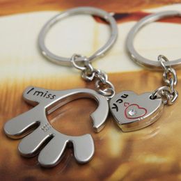 Keychains Hand Heart Keychain Cute Key Chains Bag Charm Couple Boyfriend Gift For Women Girl Wholesale Keyring Keyholder