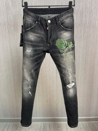 DSQ2 Men's Jeans black Hip Hop Rock Moto DSQ2 COOLGUY JEANS Design Ripped Jeans Distressed Denim Biker DSQ Jeans for men 879
