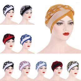 Ethnic Clothing Head Scarf For Muslim Women Two Colour Polyester Cotton Turban Bonnet Hijab Caps Inner Hijabs Femme Musulman Arab Wrap