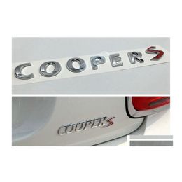 Adesivi per auto Coopers Cooper S Badge Emblem Decal Lettere Adesivo per Mini Boot Lid Portellone posteriore Decal2569241 Drop Delivery Mo Otjet