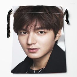 Storage Bags Kpop Lee Min Ho Drawstring HD Print 18X22CM Arrival Soft Satin Fabric Resuable Clothes Bag Shoes 0519