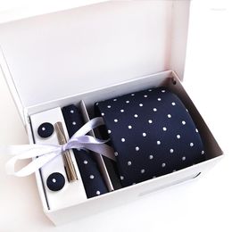 Bow Ties Polka Dot Multi Colour Spot Gift Box 6-Piece Set Neckties Square Scarf Cufflinks Tie Clip Packaging Bag Wedding