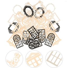 Storage Bottles 40 Pcs Scrapbooking Materials Scrapbook Paper Lace Stickers Frame Sticker Supplies