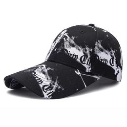 Ball Caps Men Women Baseball Cap Graffiti Korean Ink Style Teenage Snapback Long Visor Summer Sports Sun Caps Hip Hop Dad Hat Gorras EP002 AA220517