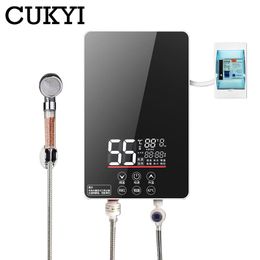 Heaters CUKYI Electric Tankless Water heater 6000W Instant Heating Constant Temperature Household Bathroom shower machine Energysaving