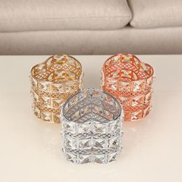 Candle Holders Heart Style Crystal Lantern Pencil Container Makeup Brush Holder Vase For Home Wedding Decoration