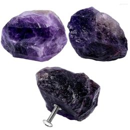 Jewellery Pouches Natural Crystal Rough Stone Fluorite Drawer Cabinet Pulls Knobs Dresser Cupboard Door Brass Handle Hanging Hook Furniture