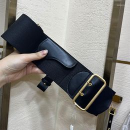 Belts Women's Fashion Belt High Quality Elastic 8cm Real Leather Brand Waist Cover