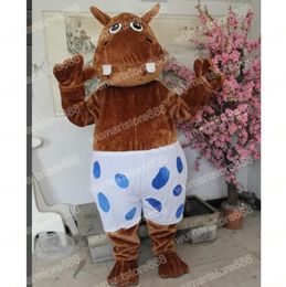 Halloween Brown hippo Mascot Costume Carnival Unisex Adults Outfit Adults Size Xmas Birthday Party Outdoor Dress Up Costume Props