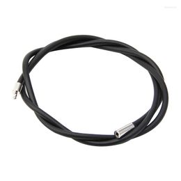 Pendant Necklaces 3mm Black Rubber Cord Necklace With Stainless Steel Closure 24 Inch
