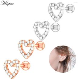 Stud Earrings Miqiao 2pcs Sweet Heart-shaped Zircon Ear Bone Exquisite Body Piercing Jewellery