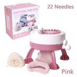 Party Games Crafts 22 Needle Handmade Wool Knitting Machine DIY Smart Weaving Loom Round Knitting Machines Children Lazy Artifact Christmas Gift 230517