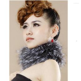 Scarves Gray Real Fur Headband Knitted High Qulity For Women Warm Western Style Headwear H31