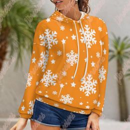 Women's Hoodies Ladies Christmas Sweatshirt Cartoon Elk Snowflake Print Hoodie Top Winter Long Sleeve Round Neck Pullover