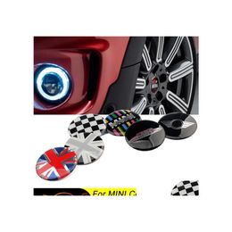 Adesivi per auto 52Mm Styling Wheel Center Er Sticker Coprimozzo per Mini Cooper S Jcw Oner55 R56 R60 R61 F54 F55 F56 F60 Clubman Countryma Oty5Y